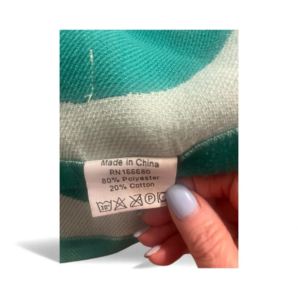 Maven Throw Blanket Mint Green Polka Dots Two Tone 47 X49 Mod Style